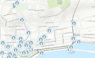Mapa de los dispositivos de información al ciudadano en Santander